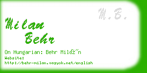 milan behr business card